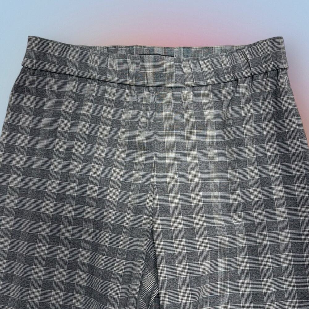 SIMPLY VERA Women’s XS Gray Plaid CROPPED FLARE Pull On Pant